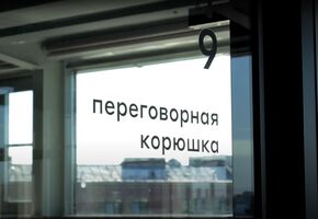 Двери в алюминиевой обвязке в проекте IT-команда на Петроградской